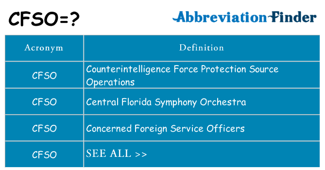 What does cfso stand for