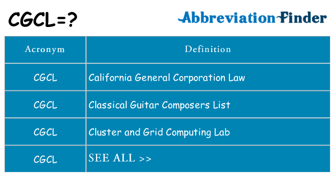 What does cgcl stand for