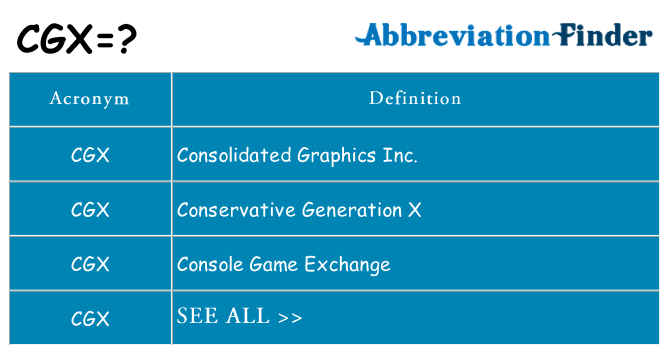 What does cgx stand for