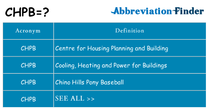 What does chpb stand for