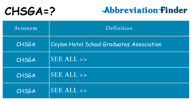 What does chsga stand for