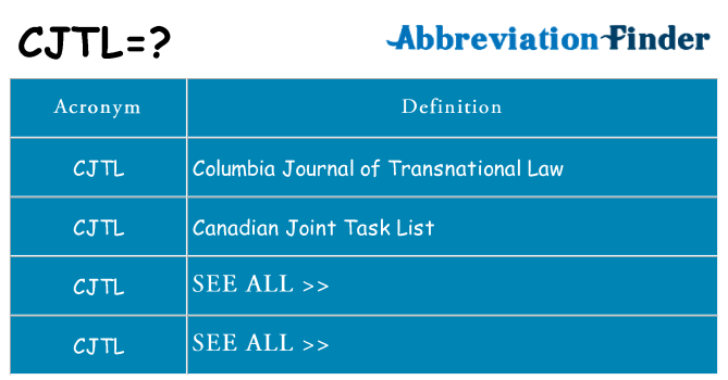 What does cjtl stand for