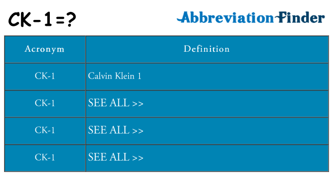 What does ck-1 stand for