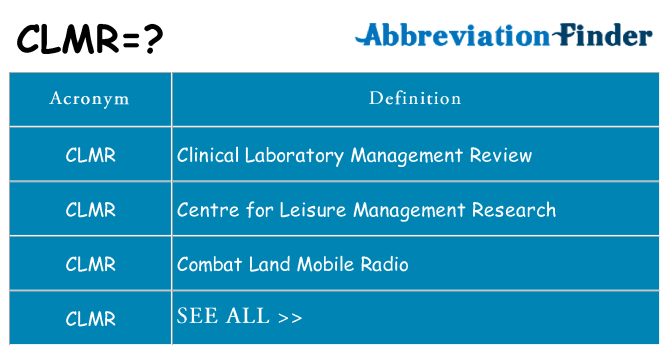 What does clmr stand for