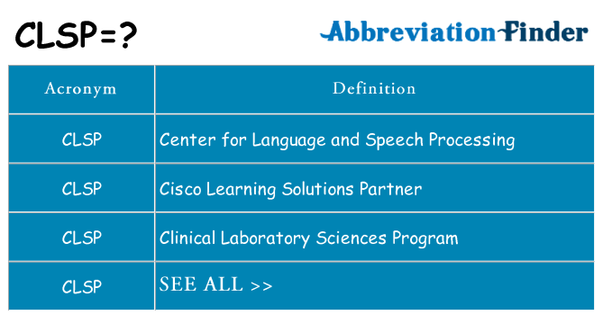 What does clsp stand for
