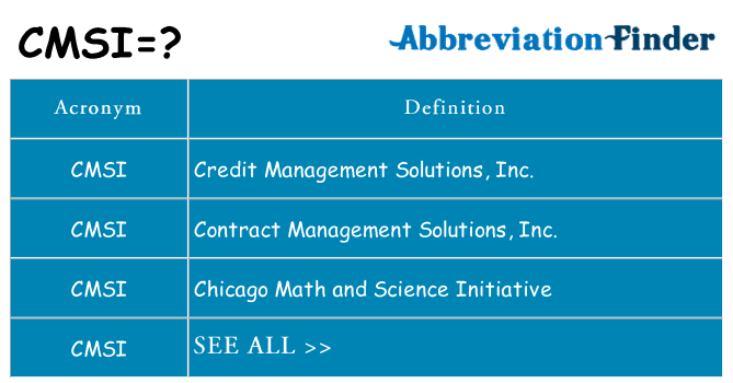 What does cmsi stand for