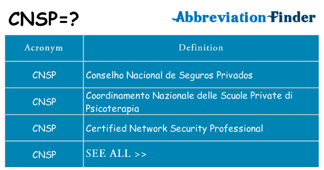What does cnsp stand for