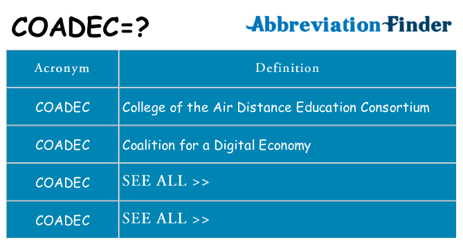 What does coadec stand for