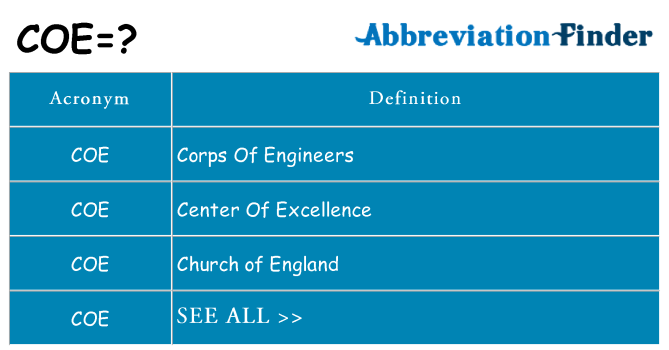 What does coe stand for