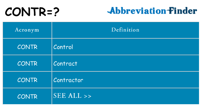 What does contr stand for
