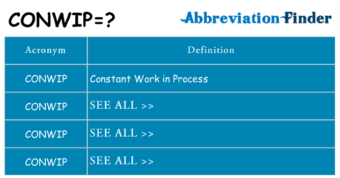 What does conwip stand for
