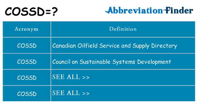 What does cossd stand for