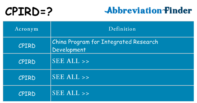 What does cpird stand for