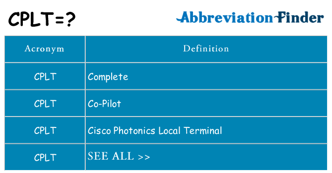 What does cplt stand for