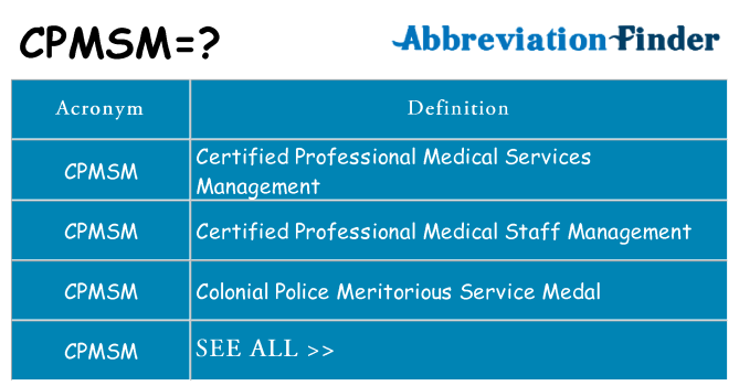 What does cpmsm stand for