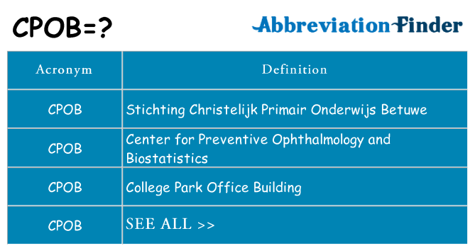 What does cpob stand for