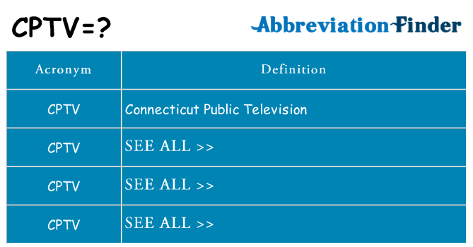 What does cptv stand for