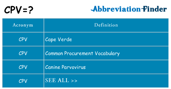 What does cpv stand for