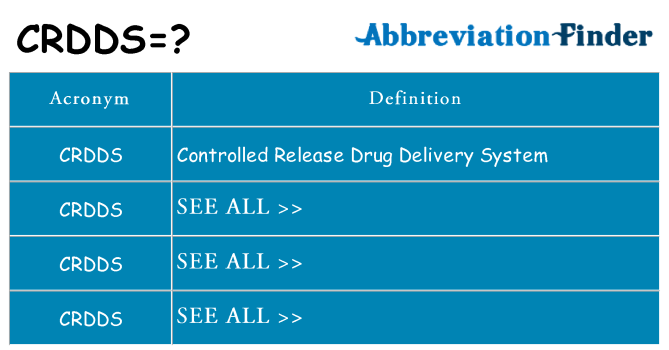 What does crdds stand for