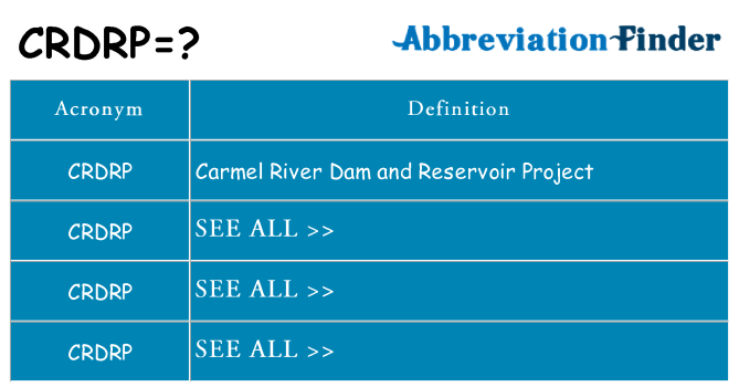 What does crdrp stand for