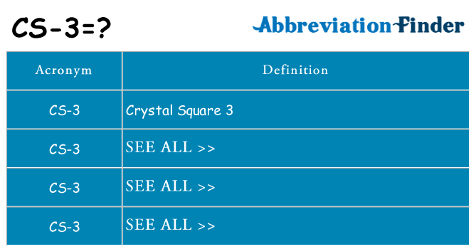 What does cs-3 stand for