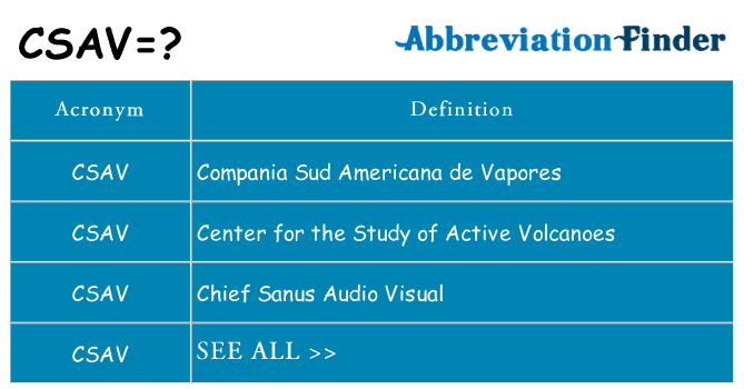 What does csav stand for