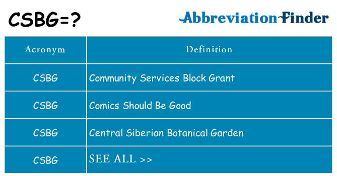 What does csbg stand for