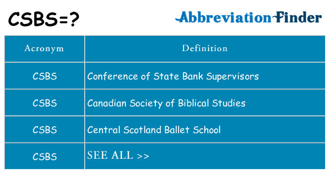 What does csbs stand for
