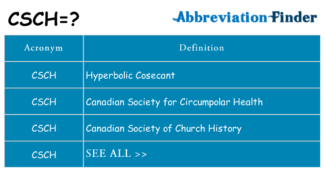 What does csch stand for