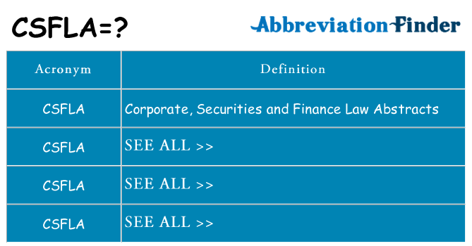 What does csfla stand for