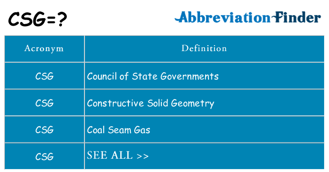 What does csg stand for