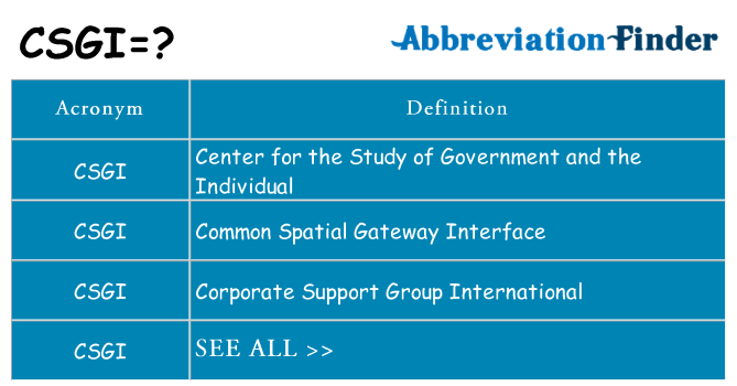What does csgi stand for