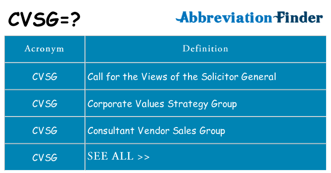 What does cvsg stand for