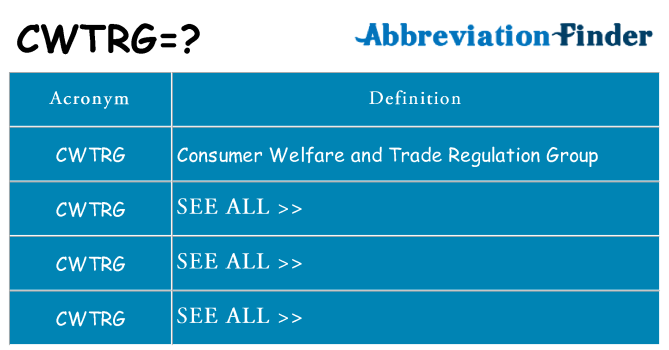 What does cwtrg stand for