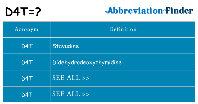 What does d4t stand for