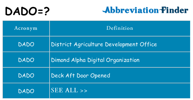 What does dado stand for