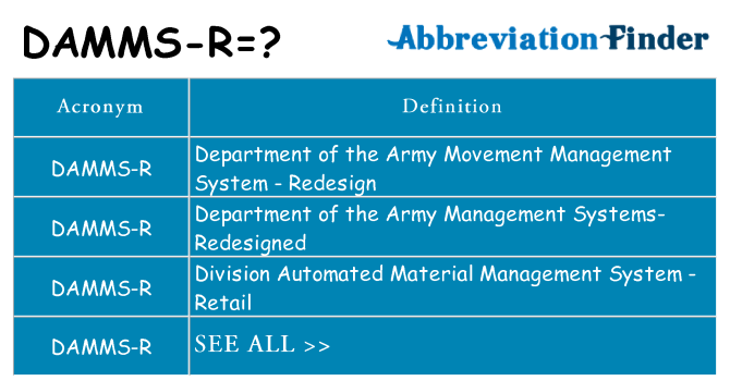 What does damms-r stand for