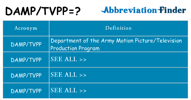What does damptvpp stand for