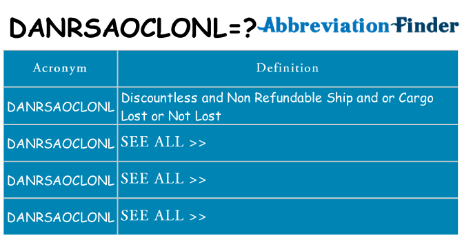 What does danrsaoclonl stand for