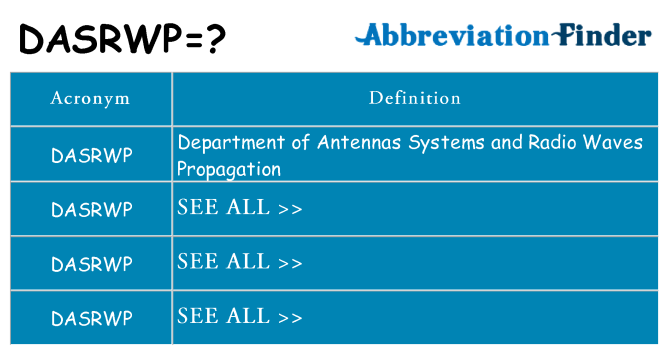 What does dasrwp stand for