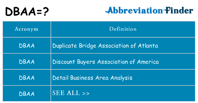 What does dbaa stand for