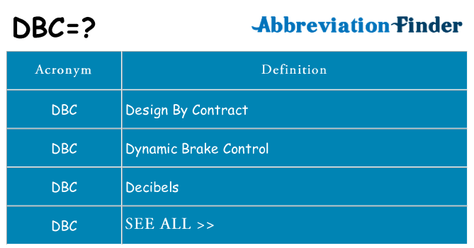 What does dbc stand for