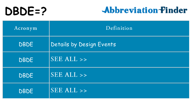 What does dbde stand for