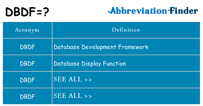 What does dbdf stand for
