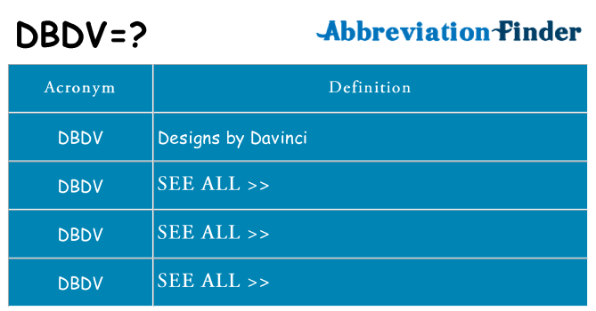 What does dbdv stand for