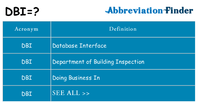 What does dbi stand for
