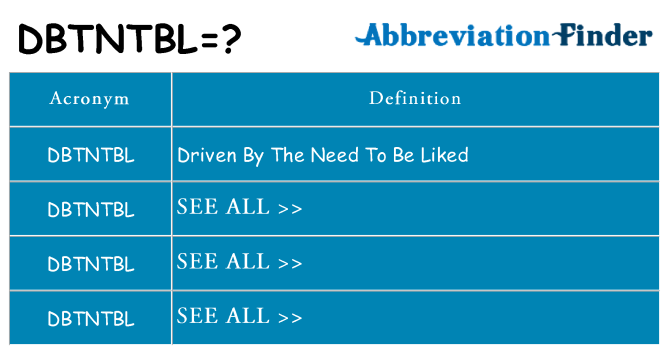 What does dbtntbl stand for