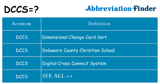 What does dccs stand for