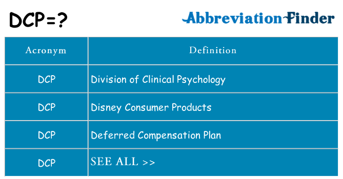What does dcp stand for