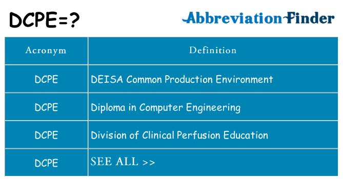 What does dcpe stand for